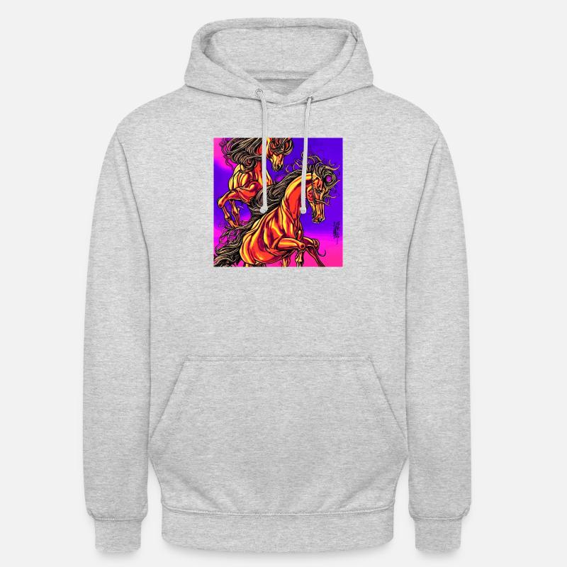 Abstrakte Darstellung eines Pferdes - Unisex Hoodie - Hellgrau meliert
