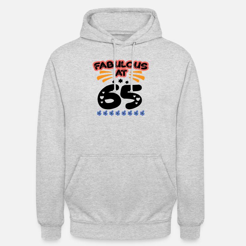 Fabuleux à 65 ans - Sweat-shirt à capuche unisexe - gris clair chiné