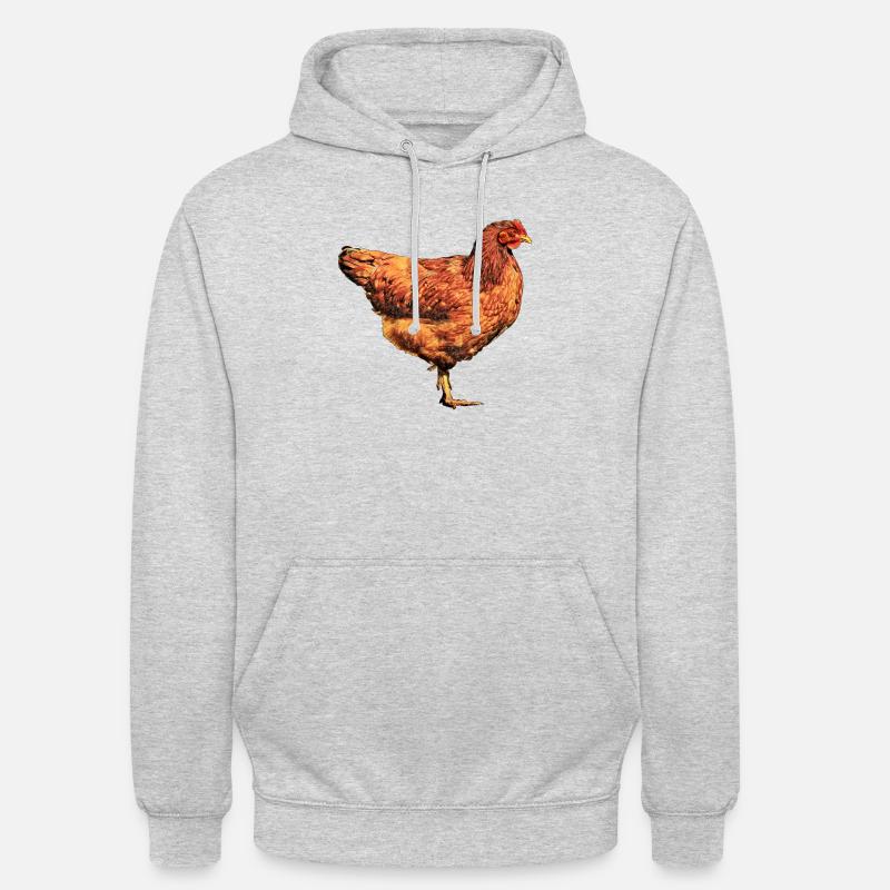 Gallina rossiccia - Felpa con cappuccio unisex - grigio chiaro melange