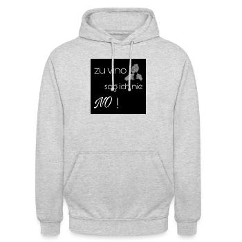 Design Vino - Unisex Hoodie - Hellgrau meliert - Vorne - Alina (178cm) & Michal (187cm)