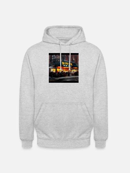 Diner - Unisex Hoodie - Hellgrau meliert
