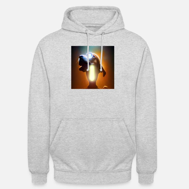 Le chien de l’univers - Sweat-shirt à capuche unisexe - gris clair chiné