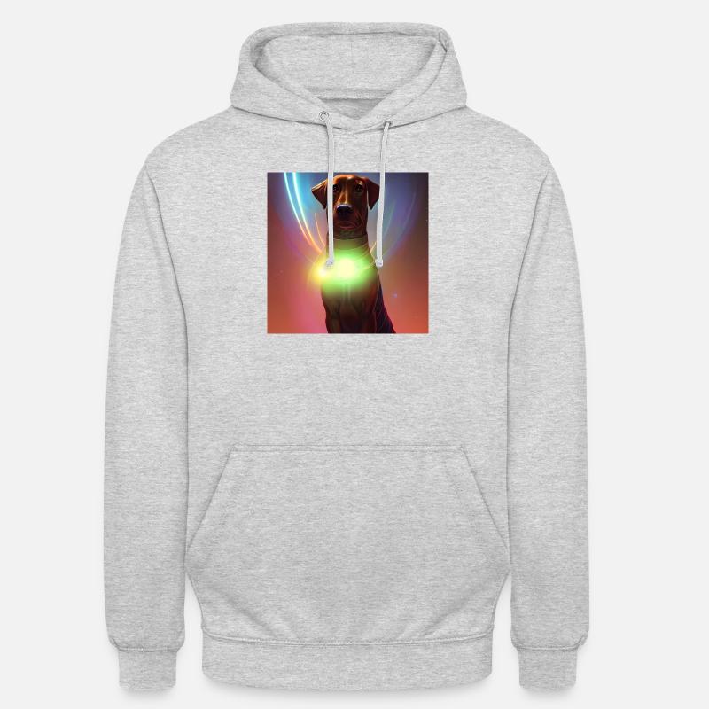 Le chien de l’univers - Sweat-shirt à capuche unisexe - gris clair chiné