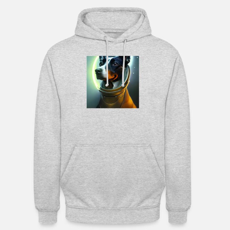 Le chien de l’univers - Sweat-shirt à capuche unisexe - gris clair chiné
