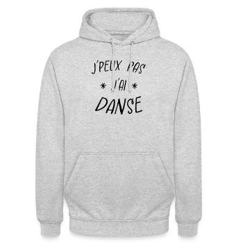 j'peux pas j'ai danse - Sweat-shirt à capuche unisexe - gris clair chiné - Devant - Alina (178cm) & Michal (187cm)