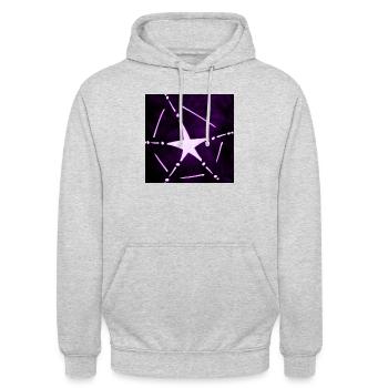 AUFERSTEHUNG LILA STERN - Unisex Hoodie - Hellgrau meliert - Vorne - Alina (178cm) & Michal (187cm)