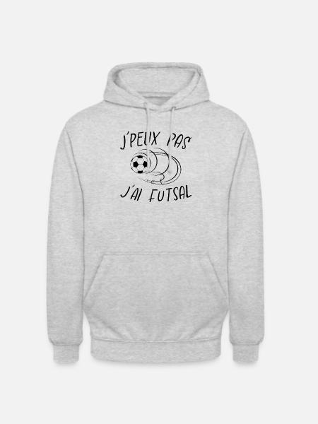 j'peux pas j'ai futsal - Sweat-shirt à capuche unisexe - gris clair chiné