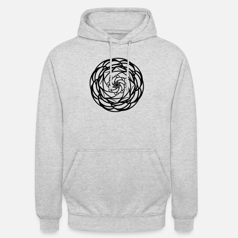 Rundes Mandala-Muster - Unisex Hoodie - Hellgrau meliert