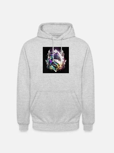 Mystischer Drache - Unisex Hoodie - Hellgrau meliert