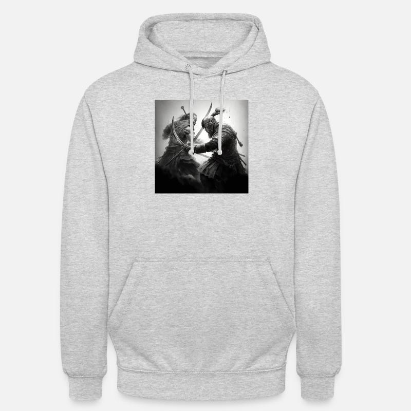 Samouraï Vs Vikings - Sweat-shirt à capuche unisexe - gris clair chiné