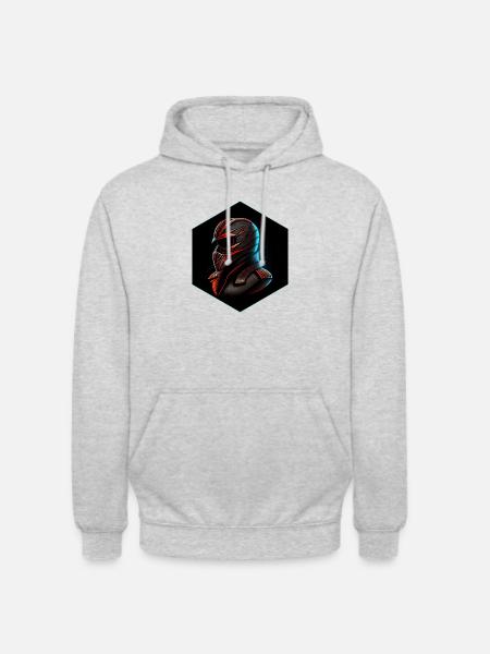 Biker Helm - Unisex Hoodie - Hellgrau meliert