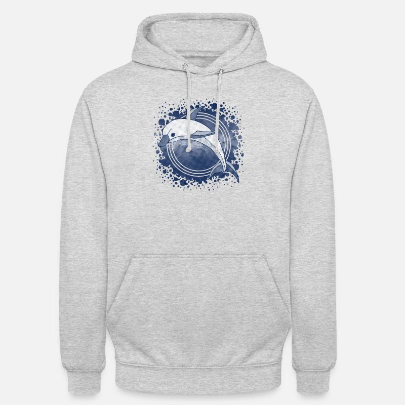Delfin - Unisex Hoodie - Hellgrau meliert