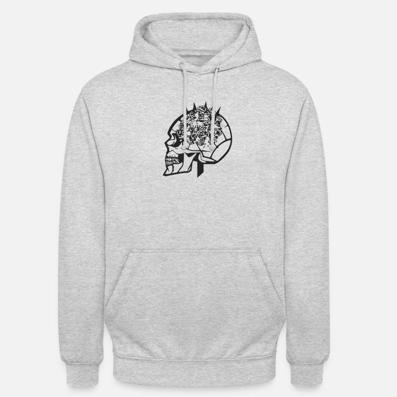 Crâne et des fleurs - Sweat-shirt à capuche unisexe - gris clair chiné