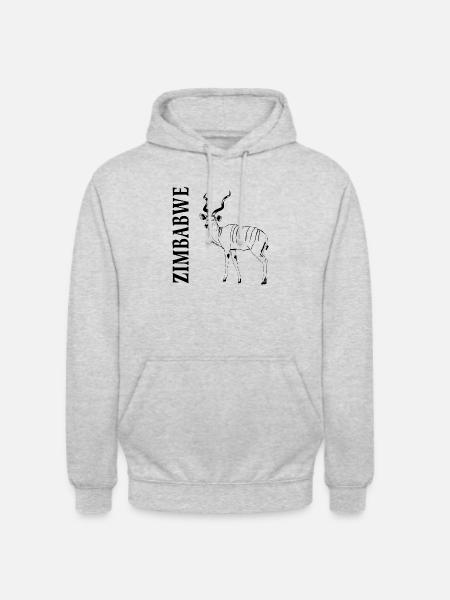 Zimbabwe - Zimbabwe - Kudu Antelope - Unisex Hoodie - light heather grey