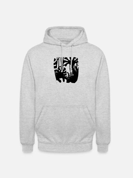 Silhouette des Dschungels - Unisex Hoodie - Hellgrau meliert
