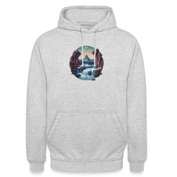 Cascade Digital - Sweat-shirt à capuche unisexe - gris clair chiné - Devant - Alina (178cm) & Michal (187cm)