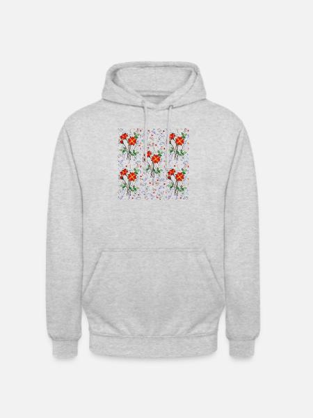 Fleur - Sweat-shirt à capuche unisexe - gris clair chiné