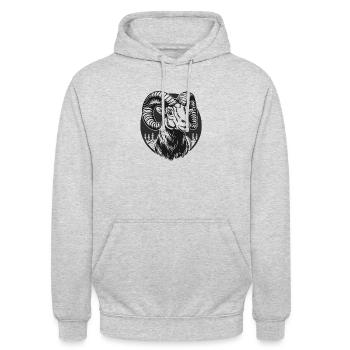 Schafs Bock - Unisex Hoodie - Hellgrau meliert - Vorne - Alina (178cm) & Michal (187cm)