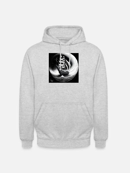 Sailing shipin the night drawing - Unisex Hoodie - light heather grey