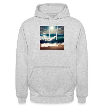 Beachies - Unisex Hoodie - light heather grey - Front - Alina (178cm) & Michal (187cm)