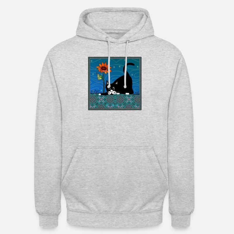 Chat - Sweat-shirt à capuche unisexe - gris clair chiné