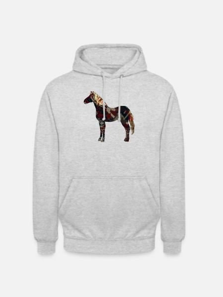 Pferd - Unisex Hoodie - Hellgrau meliert
