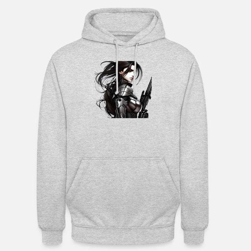 Kriegerin - Unisex Hoodie - Hellgrau meliert