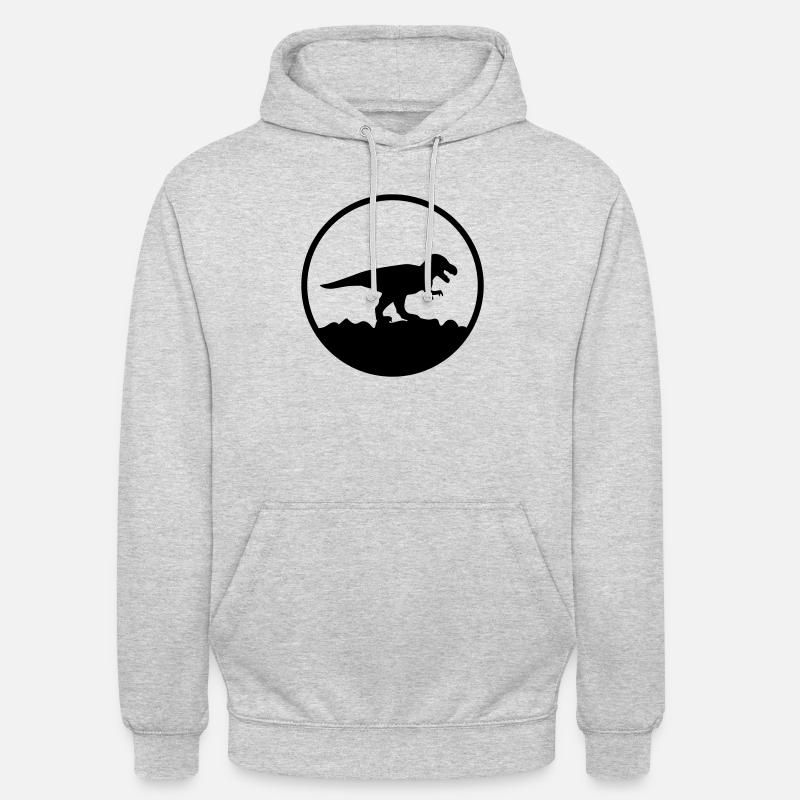 T rex - Sweat-shirt à capuche unisexe - gris clair chiné