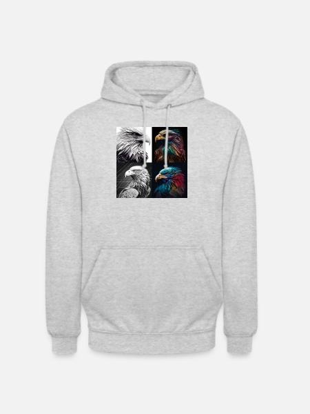 abstract eagle - Sweat-shirt à capuche unisexe - gris clair chiné