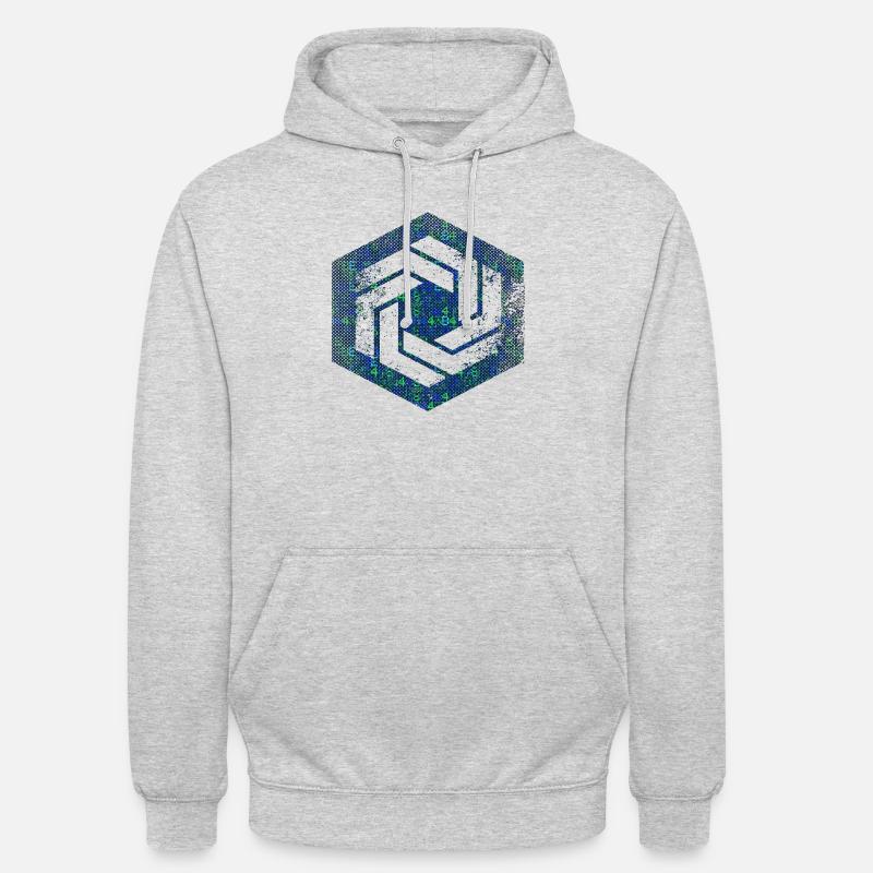 hexagon programming programmer coding geometric - Unisex Hoodie - light heather grey