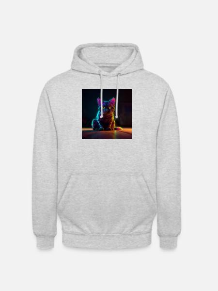 Neon Cat2 - Unisex Hoodie - light heather grey