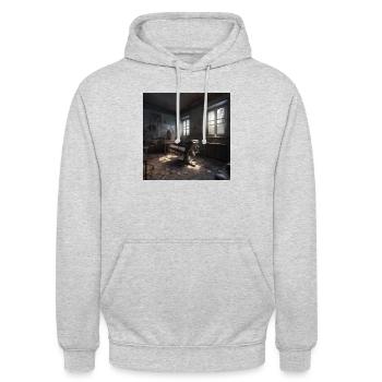 Lieu perdu Psychiatrie 2 - Sweat-shirt à capuche unisexe - gris clair chiné - Devant - Alina (178cm) & Michal (187cm)