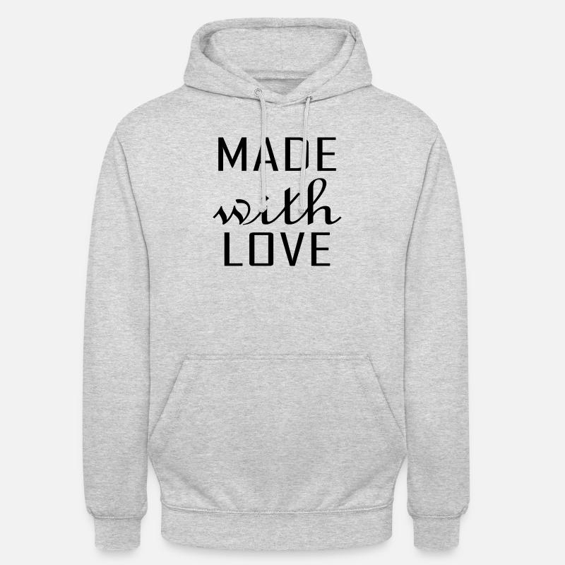 Fait avec amour - Sweat-shirt à capuche unisexe - gris clair chiné
