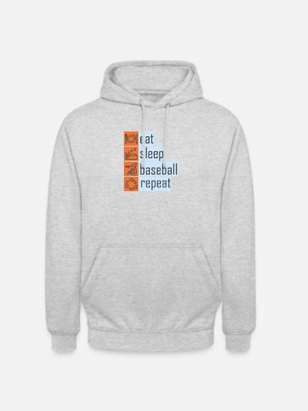 Eat Sleep Baseball Repeat - Unisex Hoodie - light heather grey