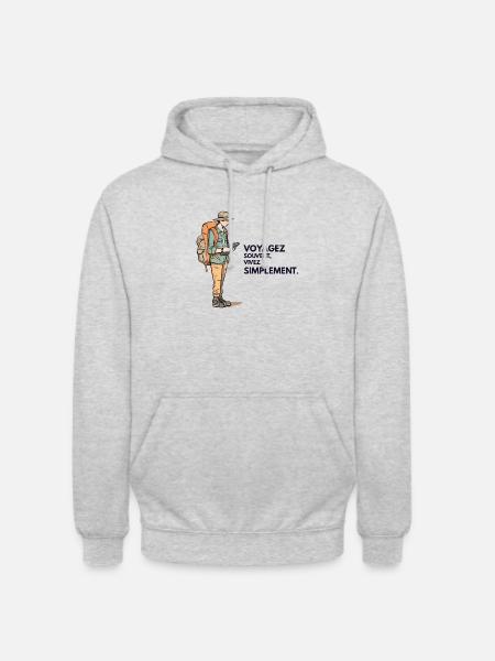 Voyageur - Sweat-shirt à capuche unisexe - gris clair chiné