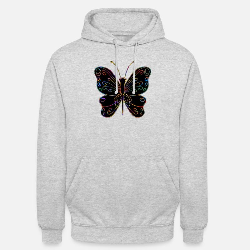 Papillon - Sweat-shirt à capuche unisexe - gris clair chiné