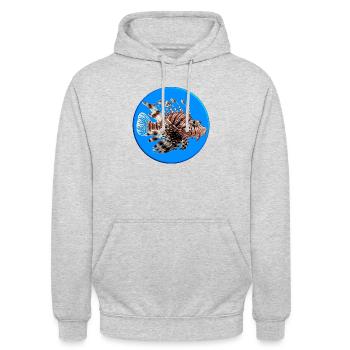 Le poisson-lion se nourrit de petits poissons - Sweat-shirt à capuche unisexe - gris clair chiné - Devant - Alina (178cm) & Michal (187cm)