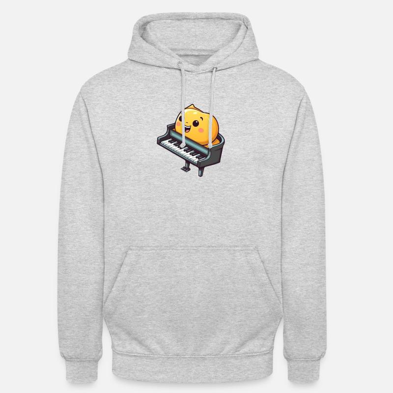 Pianoforte in stile comico - Felpa con cappuccio unisex - grigio chiaro melange