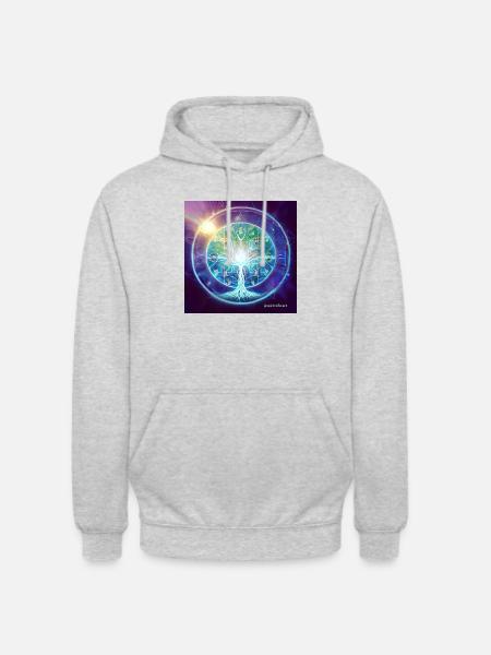Baum des Lebens - Lebensbaum - Unisex Hoodie - Hellgrau meliert