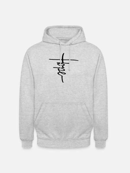 Hope Cross - Unisex Hoodie - Hellgrau meliert