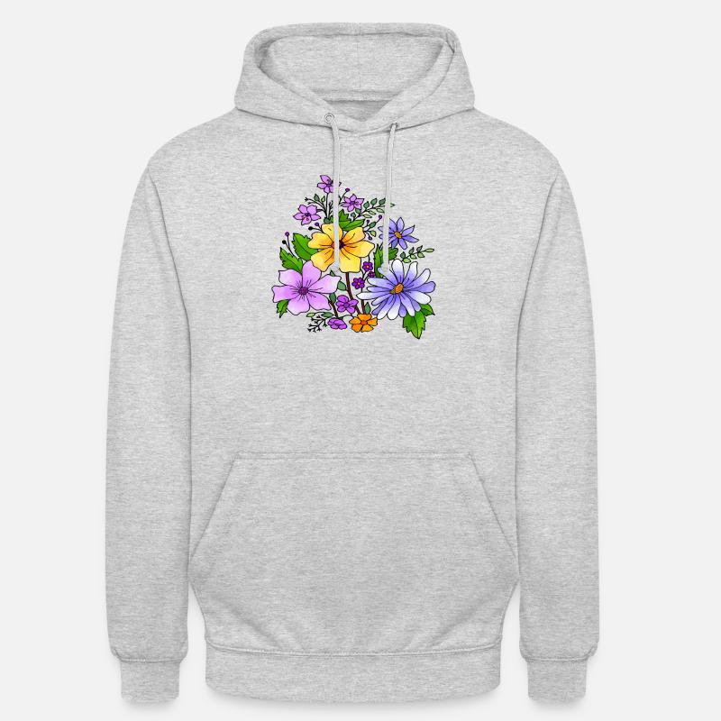 Fleur - Sweat-shirt à capuche unisexe - gris clair chiné
