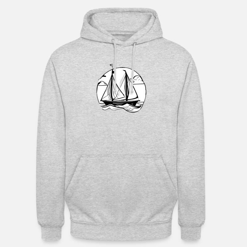 Sailor Sailing Ship Sailing Sailing Sailing Sail: - Sweat-shirt à capuche unisexe - gris clair chiné