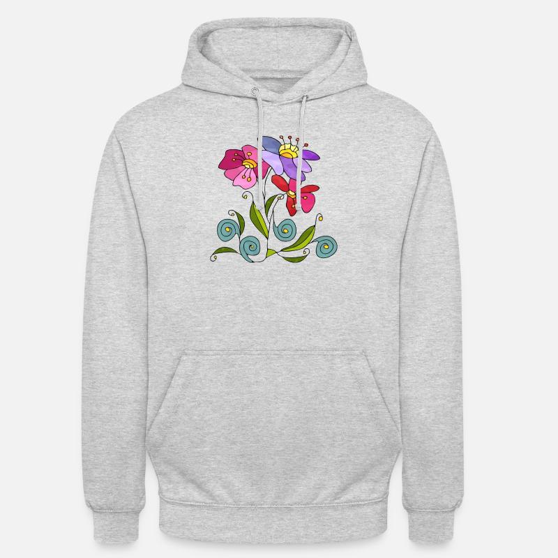 Fleur - Sweat-shirt à capuche unisexe - gris clair chiné