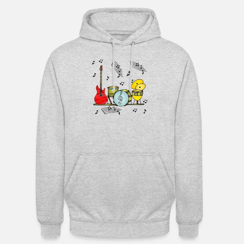 Strumenti musicali - Felpa con cappuccio unisex - grigio chiaro melange