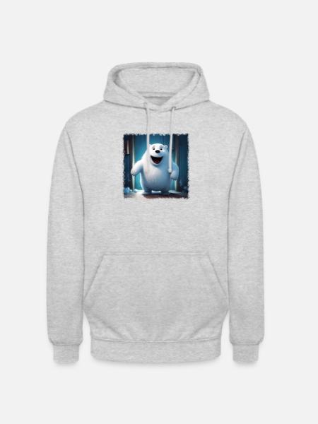 Fluffy polar bear - Unisex Hoodie - light heather grey