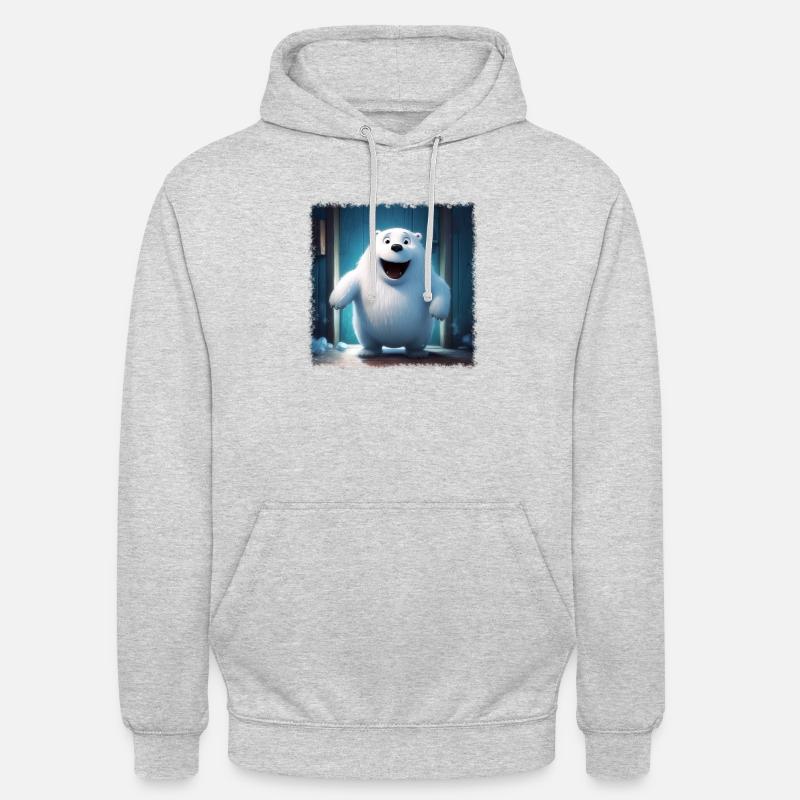 Flauschiger Eisbär - Unisex Hoodie - Hellgrau meliert