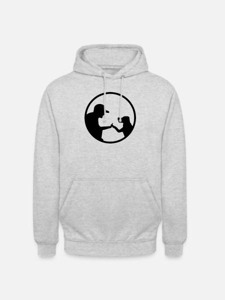 Hund Chien - Sweat-shirt à capuche unisexe - gris clair chiné
