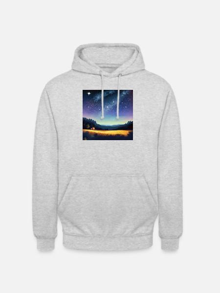 Ciel étoilé - Sweat-shirt à capuche unisexe - gris clair chiné