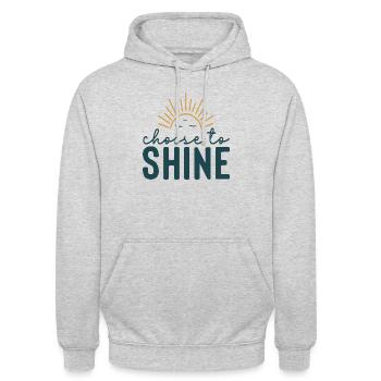Choose To Shine - Unisex Hoodie - light heather grey - Front - Alina (178cm) & Michal (187cm)