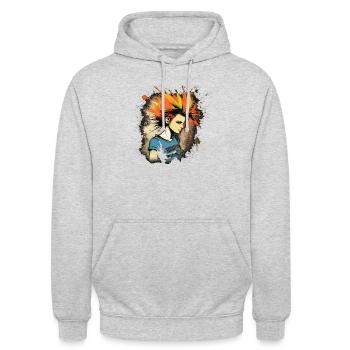 Punk - Unisex Hoodie - Hellgrau meliert - Vorne - Alina (178cm) & Michal (187cm)